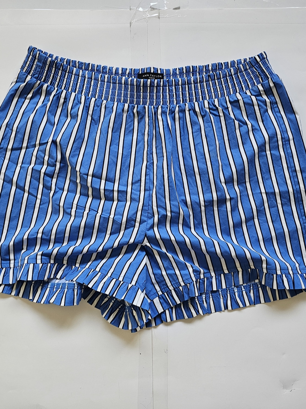 Ann Taylor Blue and White Striped Sleep Shorts